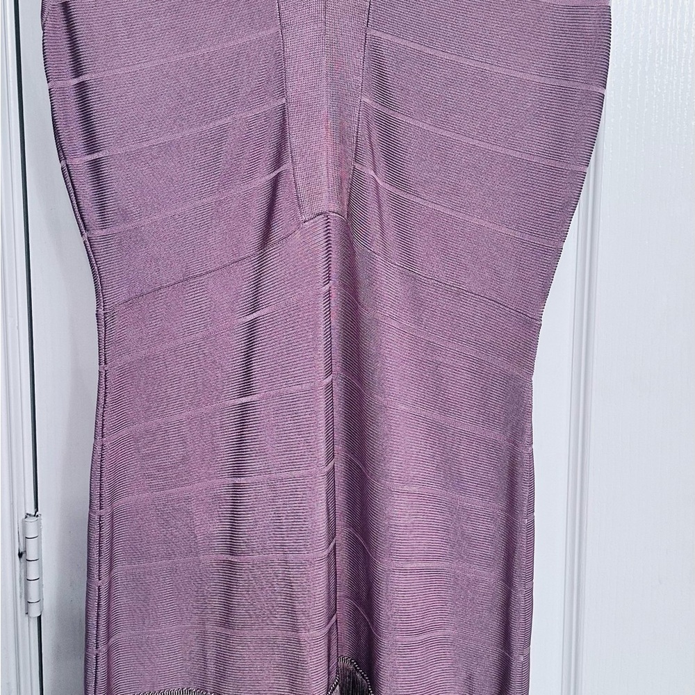 Elegant Mauve Bandage Dress